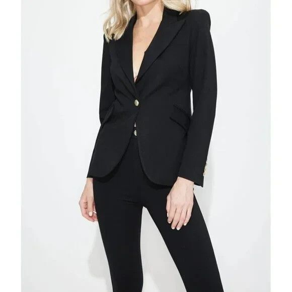 Generation Love Royce Ponte Black Blazer Size L Gold Buttons NWT $415 - Picture 3 of 8